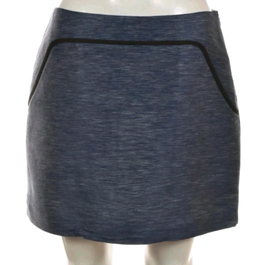 Hanii Y Mini Linen Mini Skirt Blue Sz 42. Msrp:$355